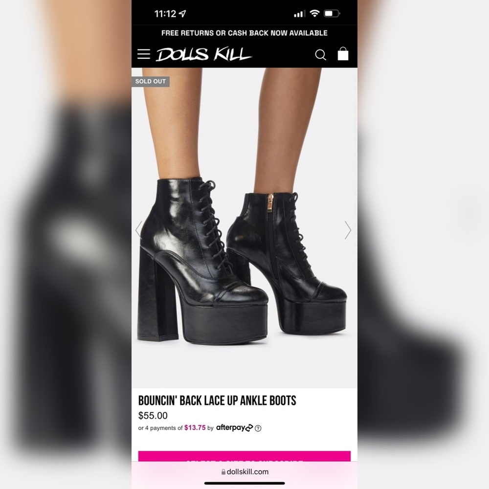 DOLLS KILL BOUNCIN' BACK LACE UP ANKLE BOOTS